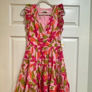 Taylor Pink and Green Floral Kids Dress